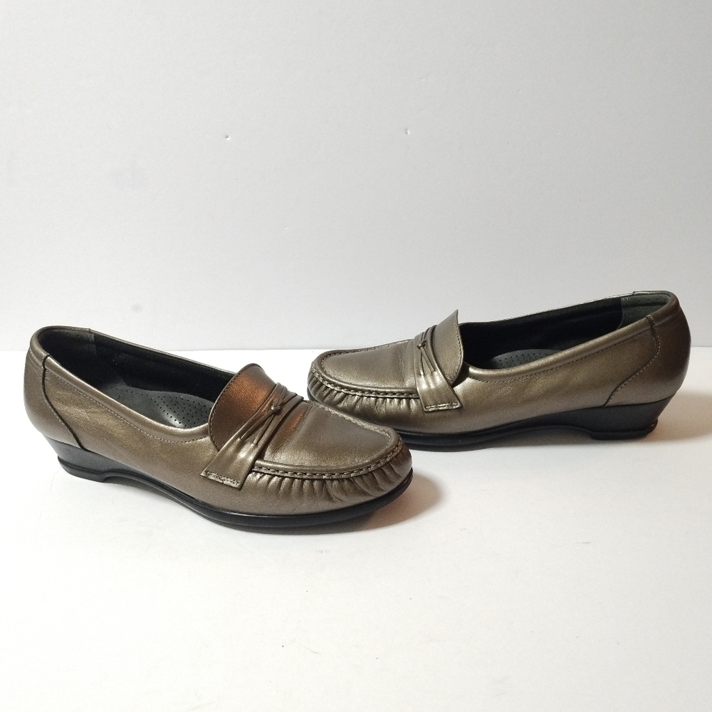 SAS Tripad Easier Metallic Leather Slip On Loafers